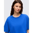 thumbnail image 4 of Remera CRZ YOGA Crop Top de Algodón Pima Manga Corta Azul M, 4 of 5