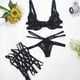 thumbnail image 2 of Gibobby Conjunto de lencería Sexy Lencería sexy para mujer, camisón de encaje con camisola de encaje para mujer lencería(Negro, M), 2 of 3