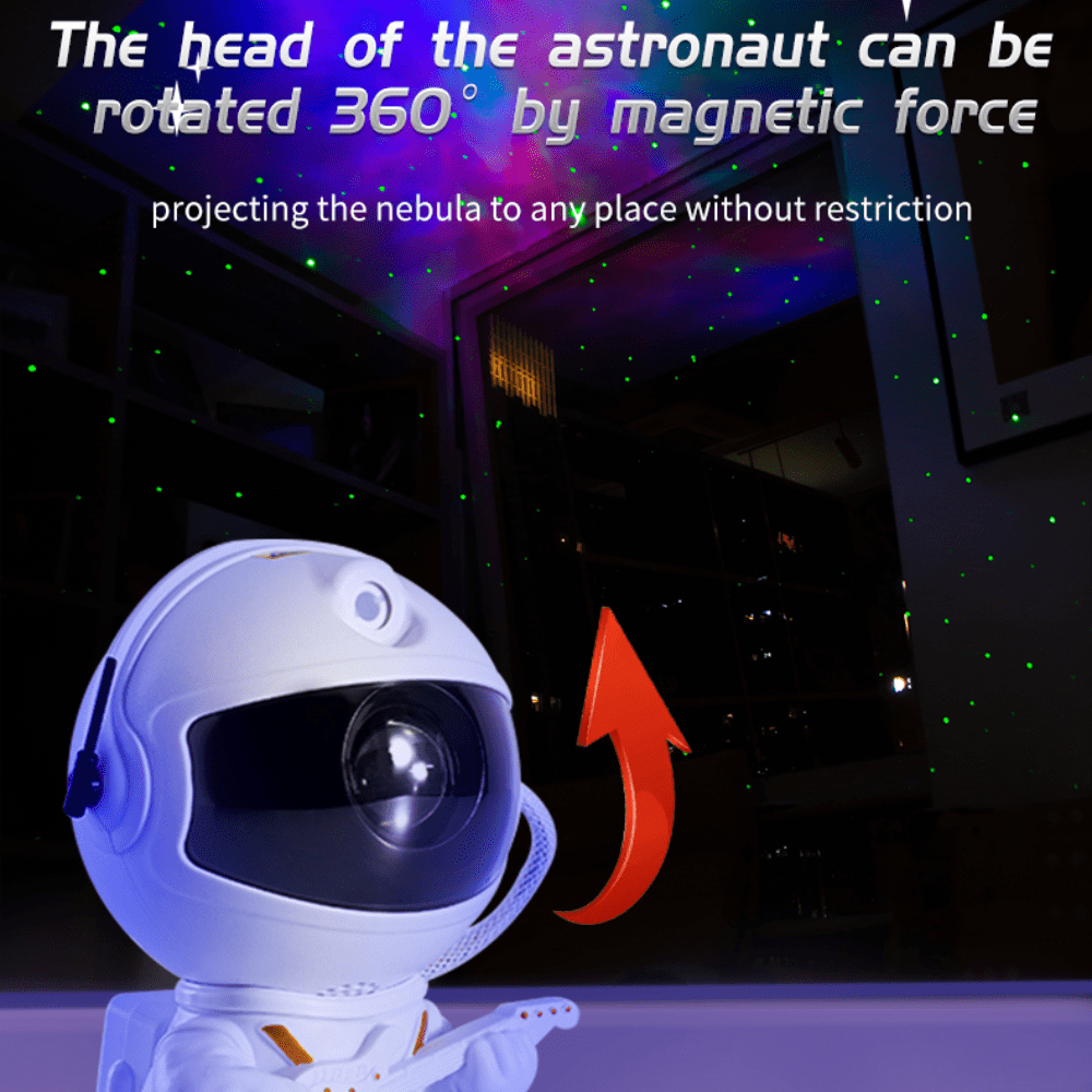Astronaut Nebula Projector Night Light 360 ° Rotating Magnetic Head Nebula Light Bedroom Children's Room Ceiling Room Decoration