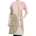 thumbnail image 5 of Brown Boho Geometric and Plant Pattern Apron-Garden Aprons for Women with Pockets-Cotton Linen Waterproof Kitchen Cooking Gardening Aprons Adjustable for Kitchen,Cooking,BBQ and Salon 33x27 Inch, 5 of 7
