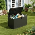 thumbnail image 4 of Fulvari Coffre de Rangement Extérieur Étanche de 120 Gallons, Coffre de Terrasse en Plastique Verrouillable, Bac de Rangement Verrouillable avec Poignée Intégrée pour Terrasse, Piscine, Outils de Jardin, Cour Arrière, Véranda, Toutes Saisons, 4 of 8