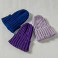 thumbnail image 5 of CoCopeaunt Adult Autumn And Winter New Korean Fashion Pure Color Flanging Men And Women Simple Warm Wool Knit Cap, 5 of 6