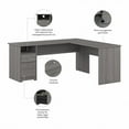 thumbnail image 4 of Pemberly Row 72W L Shaped Computer Desk with Drawers in Gray - Engineered Wood, 4 of 6