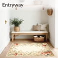 thumbnail image 3 of ODIKA 4'x6' Machine Washable Non-Slip Area Rug, Vintage Floral Floor Art High Traffic Rug, Beige, 45286, 3 of 7