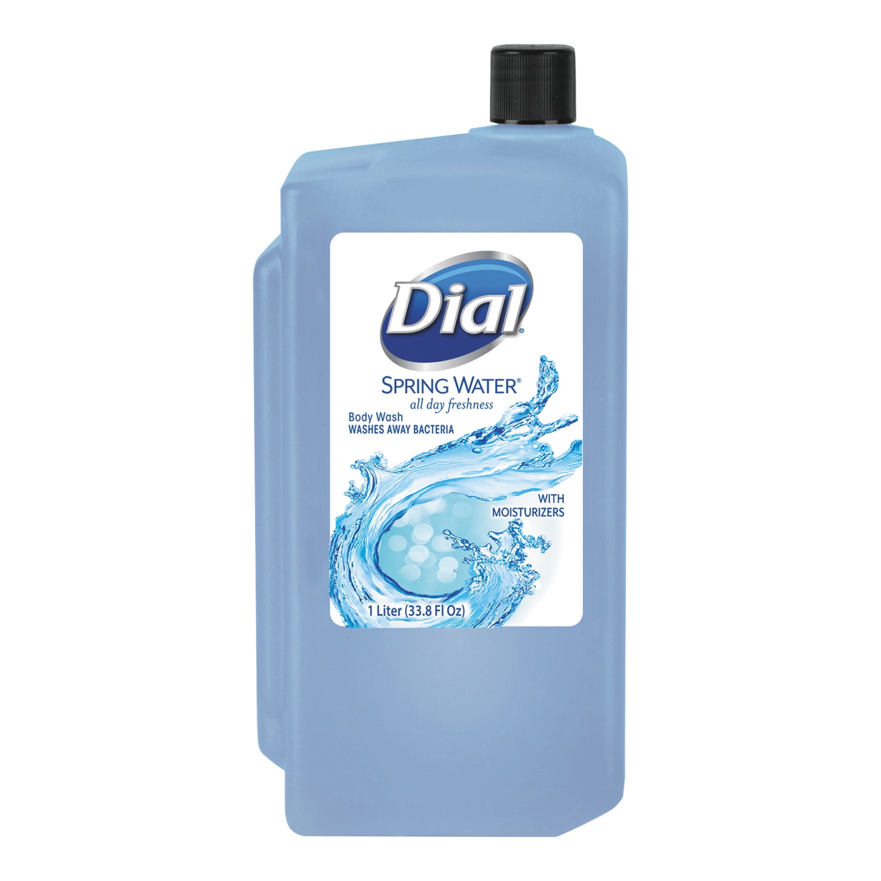 Dial Body Wash, Spring Water, 1 L Refill cartrdge, 8/Carton