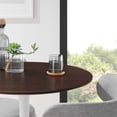 thumbnail image 2 of 28 inch Dining Table, Round, White Walnut, Wood, Metal Steel, Modern Contemporary Mid-Century, Kitchen Room Cafe Bistro Restaurant Hospitality, 2 of 6