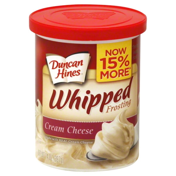 Duncan Hines Cream Cheese Whipped Frosting 14 oz Canister
