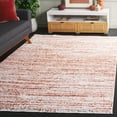 thumbnail image 2 of SAFAVIEH Rumi Barrett Striped Polyester Shag Area Rug, Rust/Ivory, 4' x 6', 2 of 7