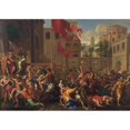 thumbnail image 2 of Jacques Stella 18x14 Black Ornate Wood Framed Double Matted Museum Art Print Titled - The Rape of the Sabines (Mid 17th Century), 2 of 5