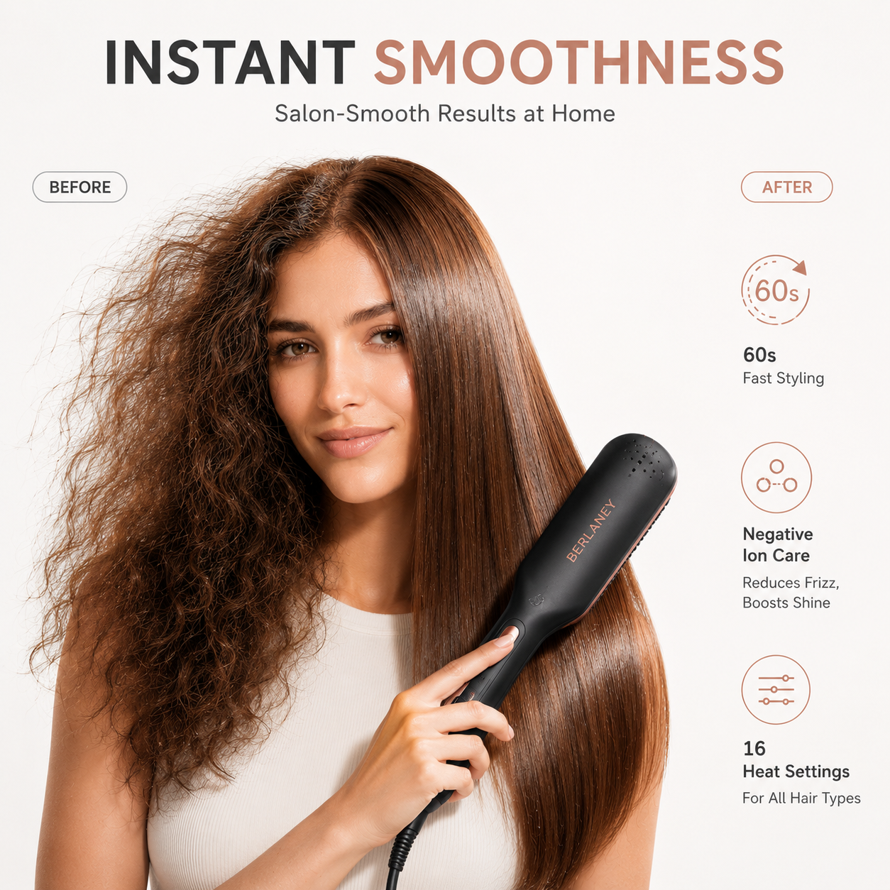 Berlaney Hair Straightener Brush One Step photo 8