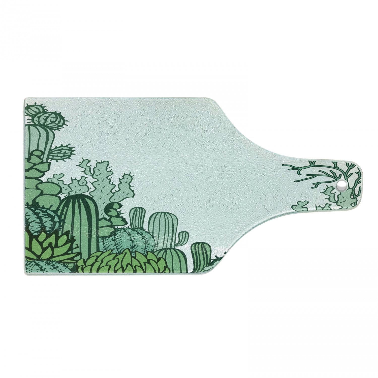Cactus Cutting Board, Arizona Desert Themed Doodle Cactus Staghorn Buckhorn Ocotillo Plants