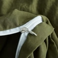 thumbnail image 5 of JOLUSERE 3 Piece 100% Washed Cotton Army Green Duvet Cover Set Luxury Soft and Breatheable Bedding Set with Zipper Closure,King Size, 5 of 8