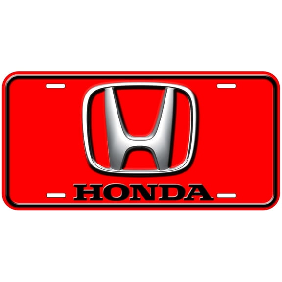 Honda Red Flat Novelty Car Auto License Plate