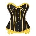 thumbnail image 2 of JOANKDMI Women's Chic Gothic Steampunk Corset Top with Ribbon Tie and Ruffle Trim Elegant Bustier for Pirate Roleplay and Vampire Halloween Dress Up Outfit, 2 of 5
