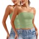 thumbnail image 1 of Blusa informal de verano sin tirantes de color liso para mujer, 2 piezas, de poliéster, 1 of 6