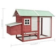 thumbnail image 4 of vidaXL Chicken Cage Red 170x81x110 cm Solid Pine & Fir Wood, 4 of 5