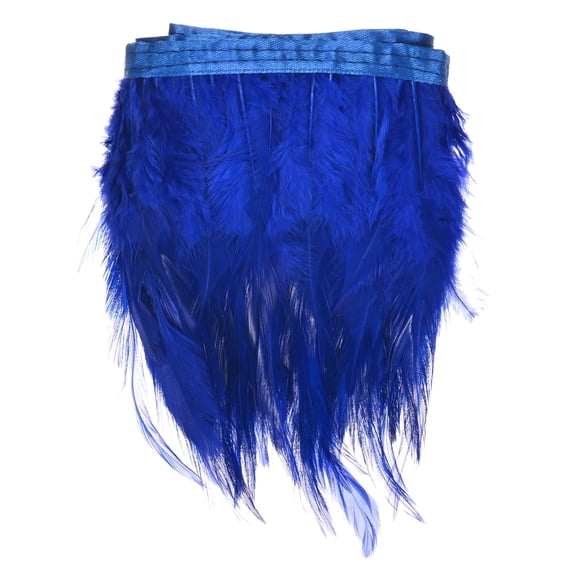 Uxcell Rooster Feather Trim Fringe, 2 Yards 3-5" Natural Fluffy Feather Trim for Crafting [Blue]