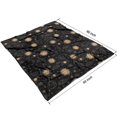 thumbnail image 3 of Black Gold Sun Moon Cloud Pattern Blanket,Comfortable Soft Flannel Throw Blanket,All Season,Warm Lightweight Blankets for Sofa Bed Couch Living Room Chair,50"x60", 3 of 4