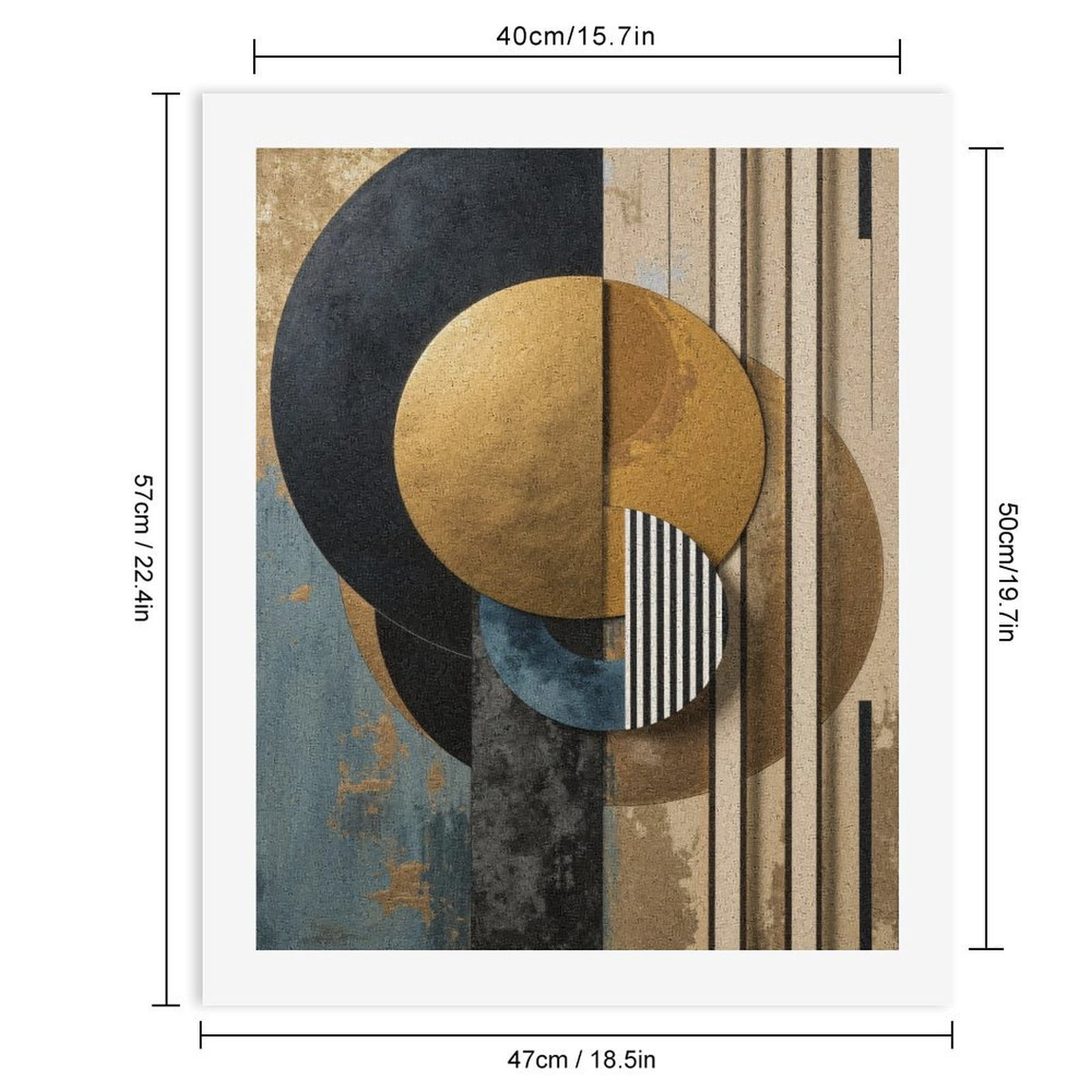 Paint By Numbers Kit for Adults Beginner - DIY Abstract Geometric Circles Art Deco Canvas Painting Kits for Adults, Frameless Paint By Number for Adults for Home Wall Decor 16x20 Inch