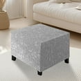 thumbnail image 3 of Eurhowing Square Ottoman Covers, Non-Slip Stretchable Jacquard Ottoman Slipcover, Pet Hair Resistant Furniture Protector for Folding Storage Stool, Light Gray, XL, 3 of 7