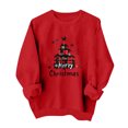 thumbnail image 4 of Cadancy Merry Christmas Sweatshirts for Women Plaid Xmas Tree Funny Print Pullover Tops Loose Crew Neck Long Sleeve Holiday Shirts Winter Vacation Party Outfits 2025, 4 of 5