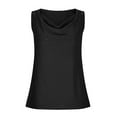 thumbnail image 3 of TYGHBN Women Casual Sleeveless Solid Color Tank Tops Summer Sleeveless Neck Flower Slim Fitted Tee Shirts Shiny Top Women Crop Top Set Back Top Dressy Top Women Active Women Top plus Size Undershirt, 3 of 5