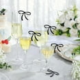 thumbnail image 2 of 50 Pcs  Bows Drink Tags Coquette Bow Wine Glass Charms Acrylic Bowknot Drink Tag for Bachelorette Birthday Wedding Coquette Tasting Party Decor Accessory(Black), 2 of 6