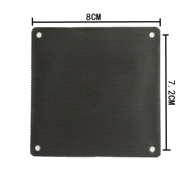5PCS/lot 80/120/140mm Cuttable Black PVC PC Fan Dust Filter Dustproof Case Computer Hardware Mesh 8x8cm