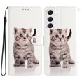 thumbnail image 6 of Allytech Case for Samsung Galaxy S23 6.1" 2023, Premium PU Leather Anti-Scratch Hands Free Kickstand Hand Strap Credit Card Slots Case for Galaxy S23 5G, Cute Cat, 6 of 6
