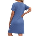 thumbnail image 5 of Fantaslook Short Sleeve Womens Summer Dresses Casual Button Tunic Dress with Pockets, 5 of 11