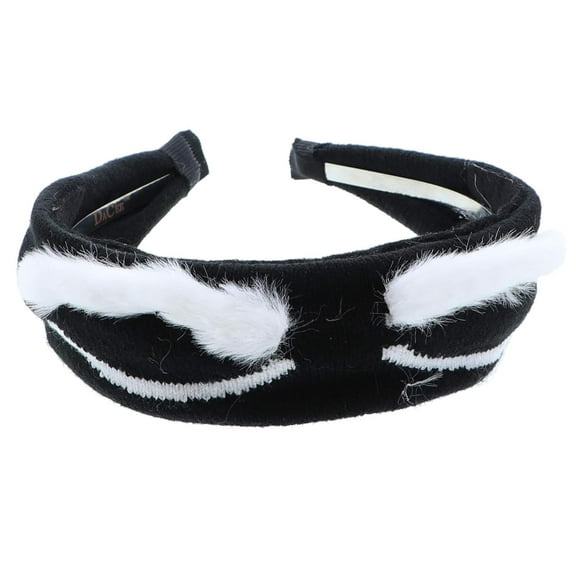 Motique Accessories Soft Wide Knit Headband with Eyes for Girls-Black