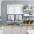 thumbnail image 3 of 36 Inch Long Tier Curtains for Kitchen, Nautical Blue Retro Lighthouse Seagull Bathroom Window Curtains Rod Pocket Short Curtains Window Treatment Tiers for Living Room Farmhouse 2 Panels, 3 of 5