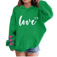 thumbnail image 3 of CPNG Girls Hoodies Tops Love Heart Print Long Sleeve Hooded Sweatshirts with Front Pocket Kids Loose Fit Daily Pullover Sweatshirt, 3 of 5