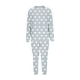 thumbnail image 4 of qelini Lightweight Pajamas for Women Heart Print Crewneck Long Sleeve Shirt and Pant with Pocket Pjs Set Soft Warm Sleepwear, 4 of 5