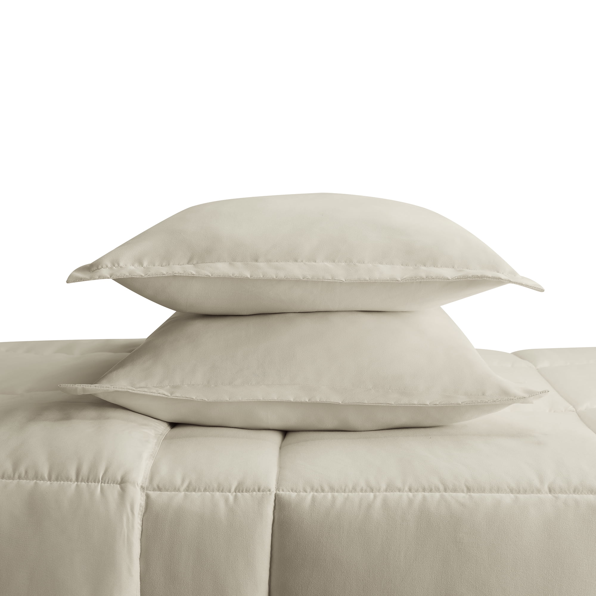 Serta Simply 3-Piece Clean Antimicrobial Khaki Beige Comforter Set, King