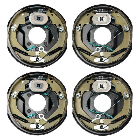 VEVOR Electric Trailer Brake Assembly, 10" x 2-1/4", 2 Pairs Self-Adjusting Electric Brakes Kit for 3500 lbs Axle, 4-Hole Mounting, Backing Plates