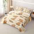 thumbnail image 3 of Erosebridal Cute Capybaras Quilt King,Kawaii Rodent Animal Capybara King Coverlet Set For Kids,3-Piece, 3 of 7