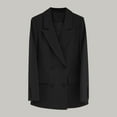 thumbnail image 2 of ZQUUVOU Women Business Blazers with Solid Color Long Sleeve Pocket Suit Jacket (Black,2XL), 2 of 6