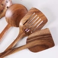 thumbnail image 4 of Non-Stick Fish Steak Long Handle Stirring Spoon Wooden Colander Kitchen Utensil Frying Pan Tools?1pc?(8), 4 of 7