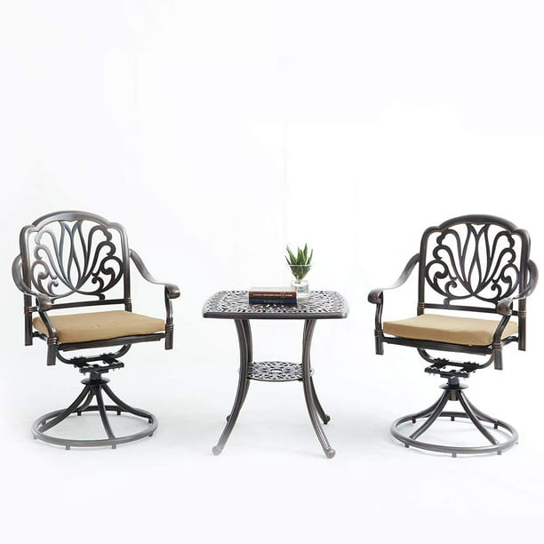 Upland Outdoor Furniture 3 Piece Cast, Outdoor Aluminum Bistro Chairs