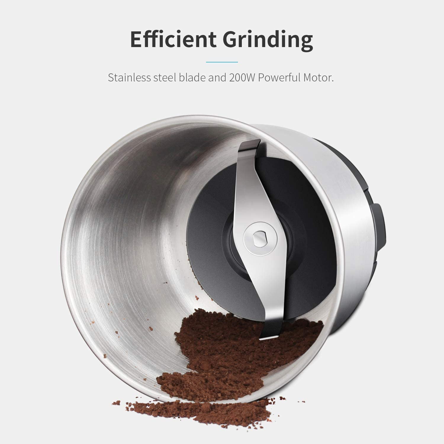 Removable Stainless Steel Bowl SHARDOR Coffee Grinder Electric Black.