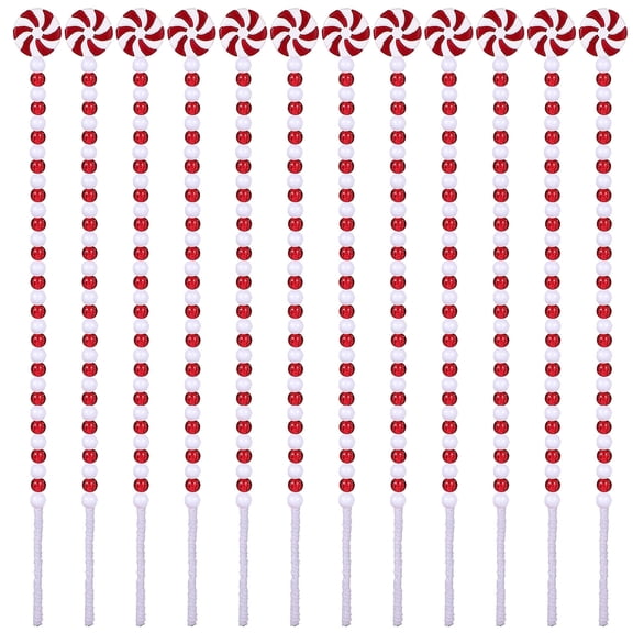 PAMINGONO 25-Piece Candy Cane Decoration Set, Adjustable Plastic Holiday Ornaments for Indoor and Outdoor Christmas Celebration