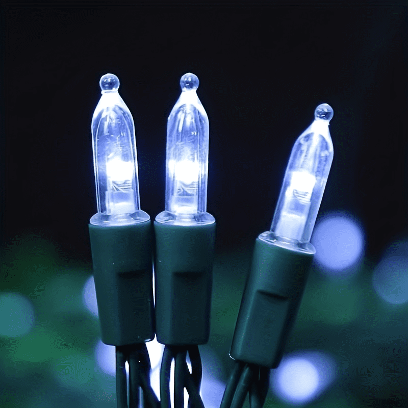 2 Pack 50 LED Outdoor Christmas Lights, 17 FT Battery Operated Mini String Light with 8 Modes & Timer, Xmas Tree Waterproof for Patio Garden Party Wedding Holiday Decor (White)