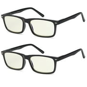 ALTEC VISION SuperPak 2 Pack Computer and Gaming Glasses for Monitor Screen Eye Strain Relief Anti Glare and Non Reflective Blue Ray Blockers for Home and Office - 2.00x