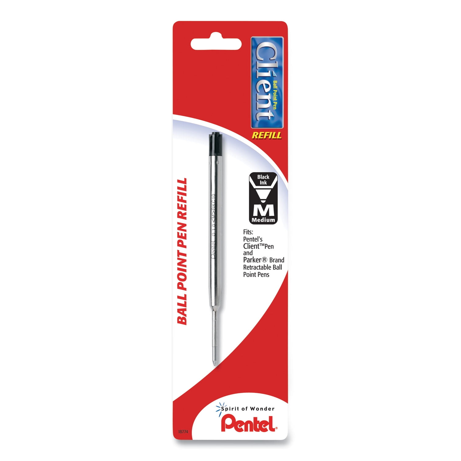 Pentel, PENBKC10BPA, BKC10 Liquid Ink Client Refill, 1 Per Pack