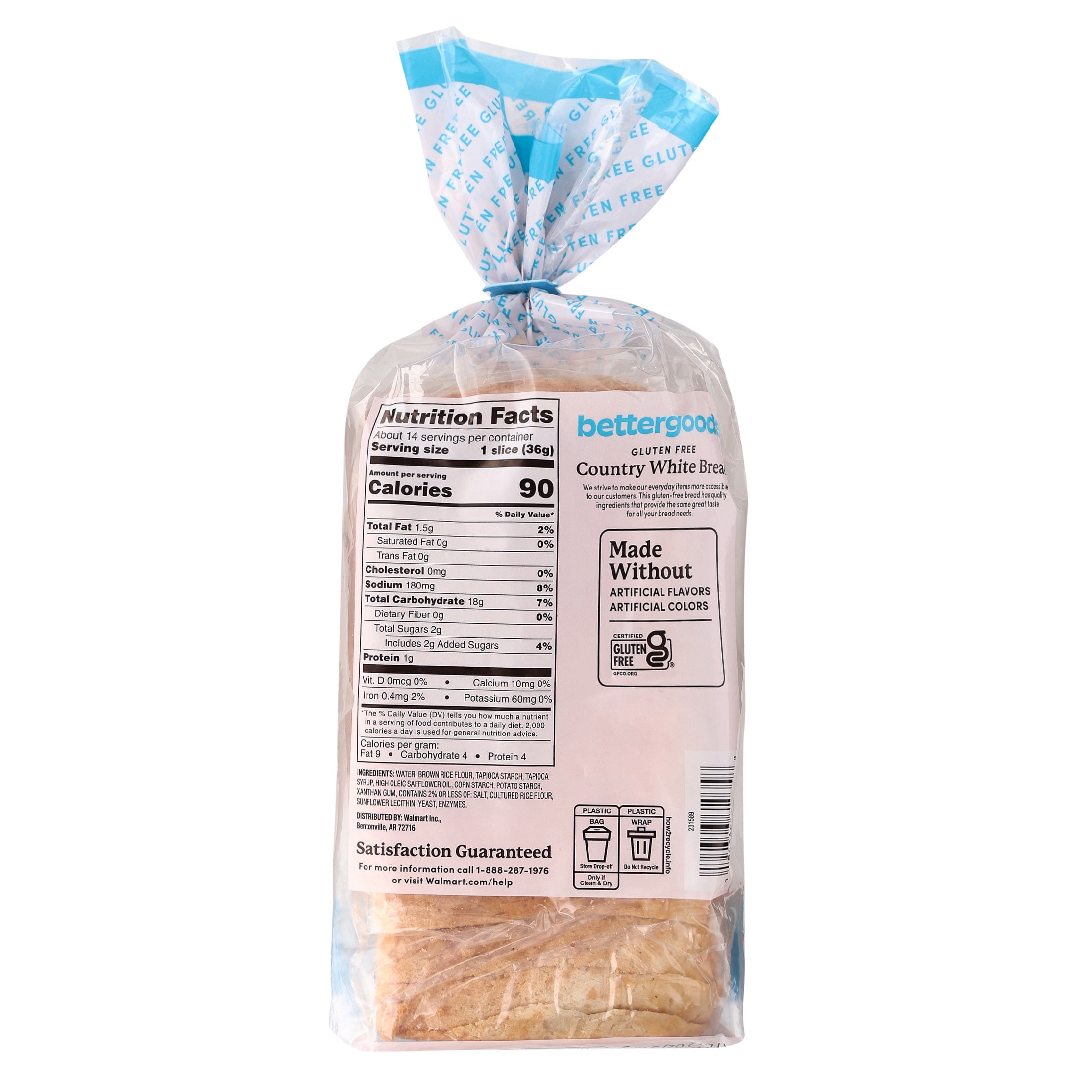bettergoods Gluten Free Country White Bread, 18 oz