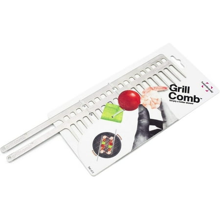 

Stainless Steel Grill Comb Skewers Set of Two Stylish way to grill features multiple teeth to secure food in place and keep food from spinning