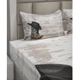 thumbnail image 4 of Ambesonne Western Fitted & Top Sheet Set with Shams, Rodeo Cowboy Grunge Hat, Black and Brown, 4 of 5
