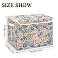 thumbnail image 5 of Yayeee Collapsible Cube Storage Bin with Lid Fabric Closet Decorative Basket with Handles, Blue Dice Pattern, 5 of 7