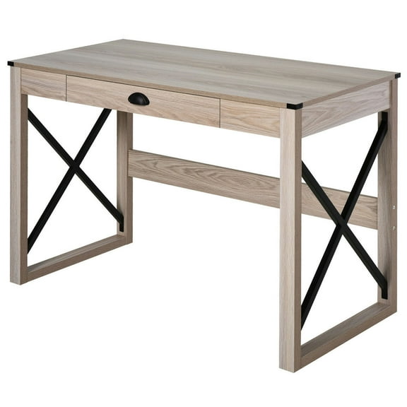 Resenkos Writing Desk,Home Office Computer Desk, Rustic Writing Desk, Farmhouse Workstation with Storage Drawer